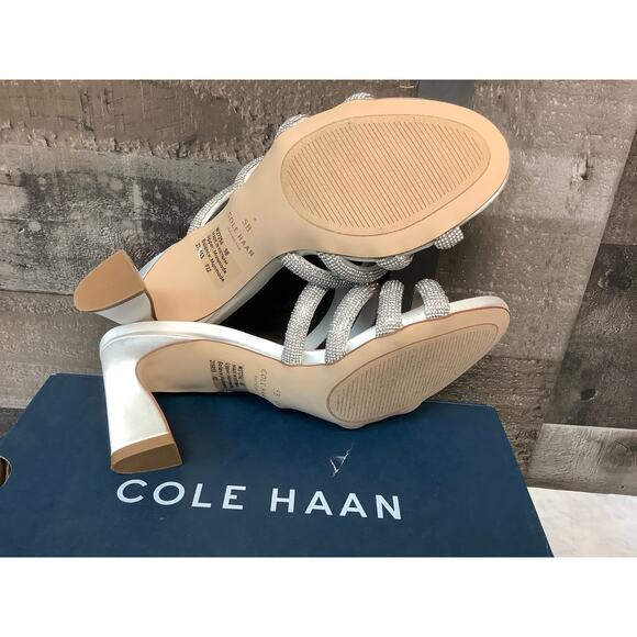 Cole Haan Womens 5B All Over Crystal Adella Sandals 65 Sandals Block Heel LB7-17 - Picture 7 of 8